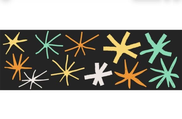 Colorful Minimalist Star Silhouettes