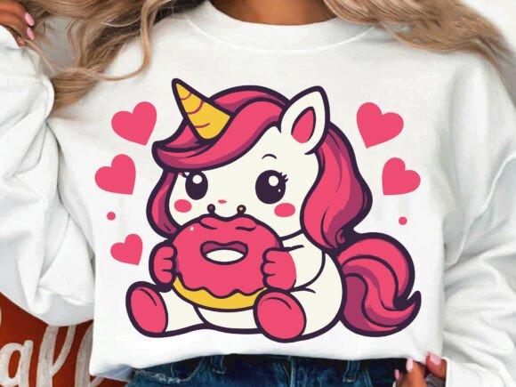 Cute Baby Unicorn Sweatshirt Png Design