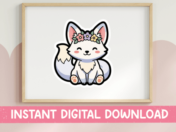 Kawaii White Fox with Flower Crown Review