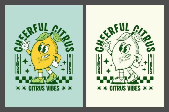 Poster Retro Lemon Character Design